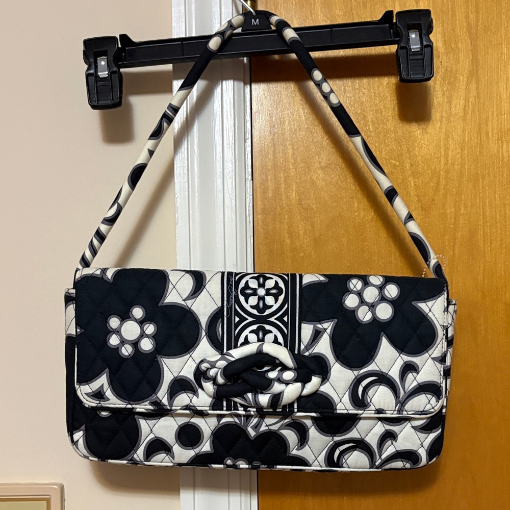 Vera Bradley Black and White Floral Shoulder Bag